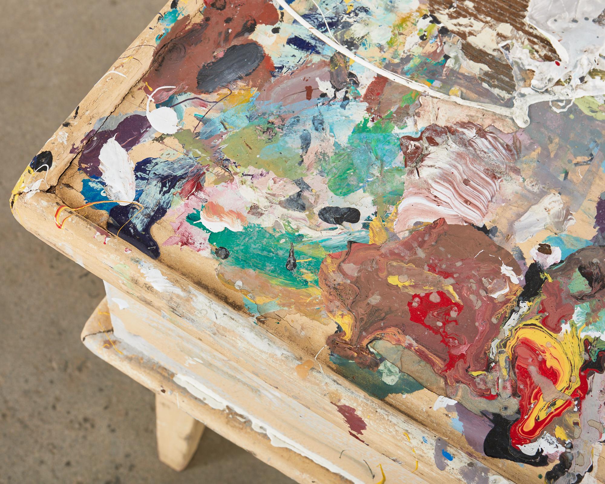 Artist Ira Yeager's Studio Painting Palette Work Table For Sale 1