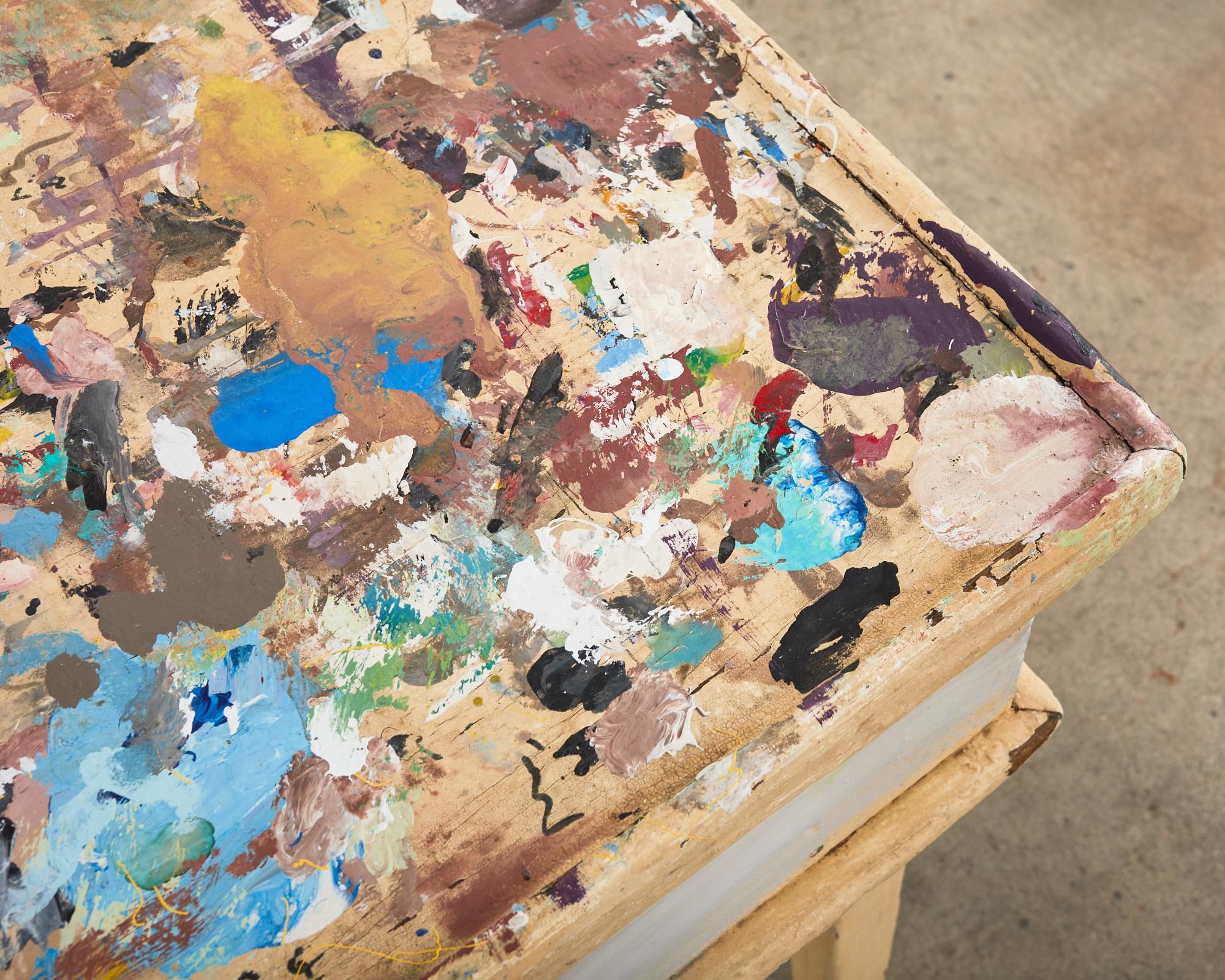 Artist Ira Yeager's Studio Painting Palette Work Table For Sale 2