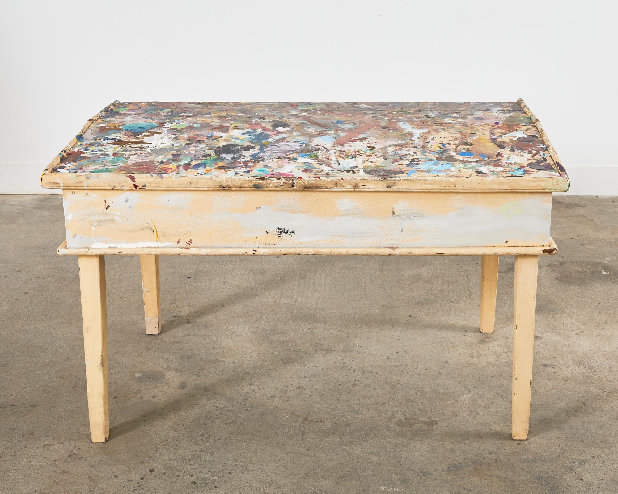 English Artist Ira Yeager's Studio Painting Palette Work Table For Sale