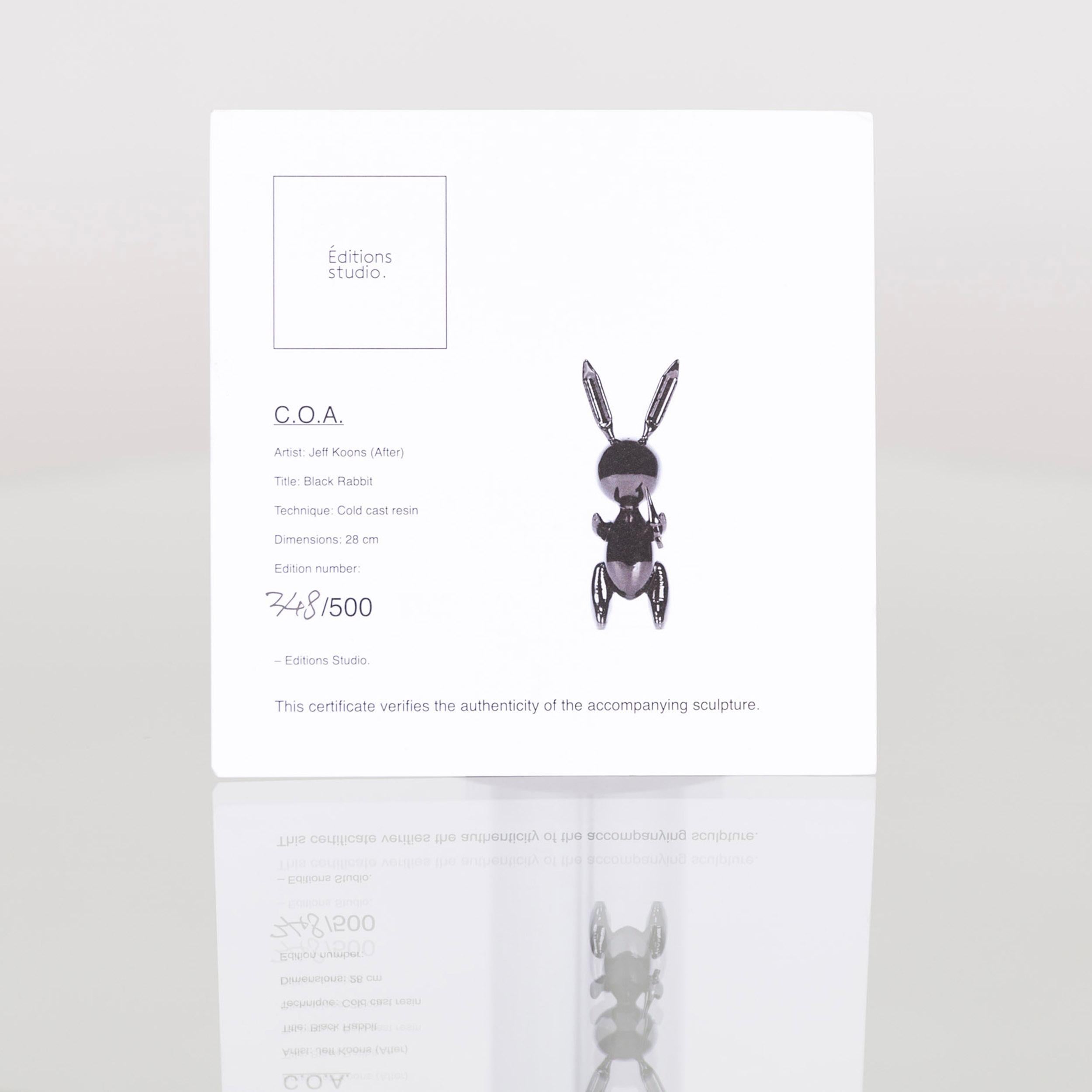 Modern Artist Jeff Koons Black Rabbit Limited Edition 348/500 Zinc Alloy with OVP