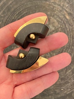 Artist Jewel by Sophia Vari Ebony and Gold Earrings