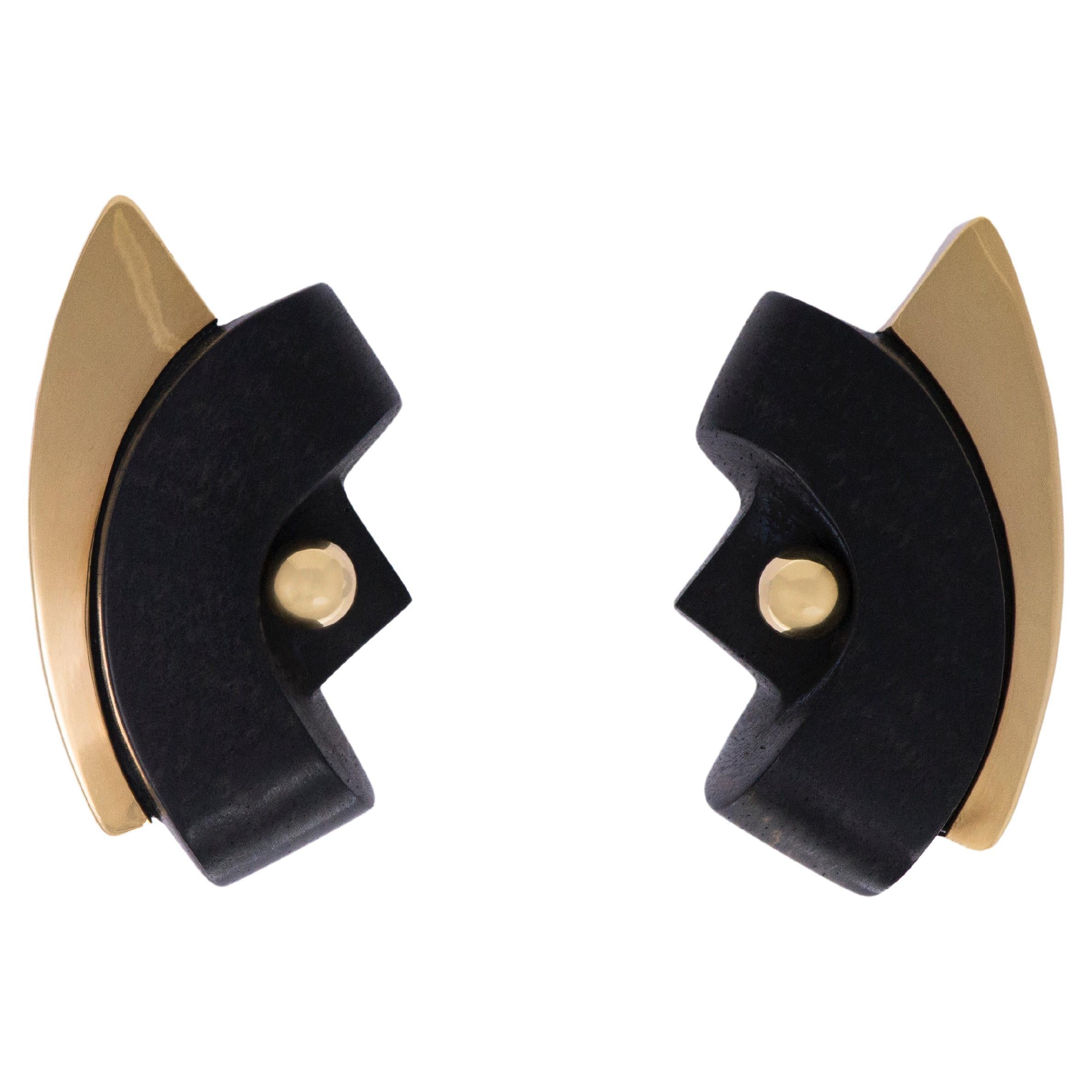 Artist Jewel by Sophia Vari Ebony and Gold Earrings