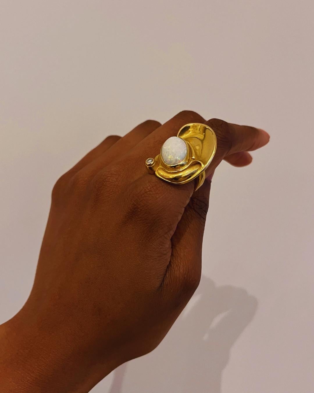 Artist Jewel Claude Wesel for Fernand Demaret Opal In Excellent Condition For Sale In New York, NY