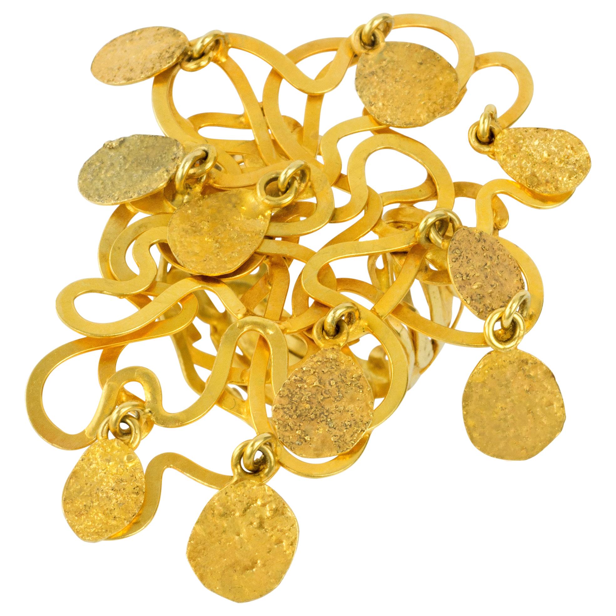 Artist Jewel E.R. Nele Modernist Gold Ring, c. 1990 For Sale