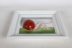 Artist Jindra Viková for Royal Dux Bohemia Surrealism Tray with Apple & Legs