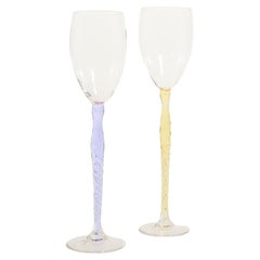Artist Lilac and Lemon Long Stem Champagne/Wine Glasses