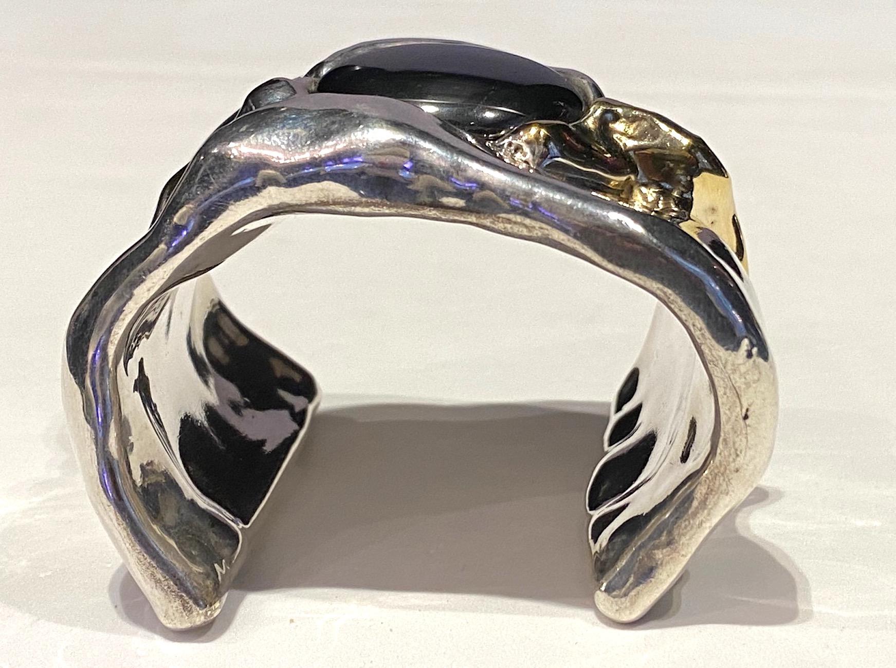 Artist Made 1980s Abstract Sterling Cuff Bracelet 8