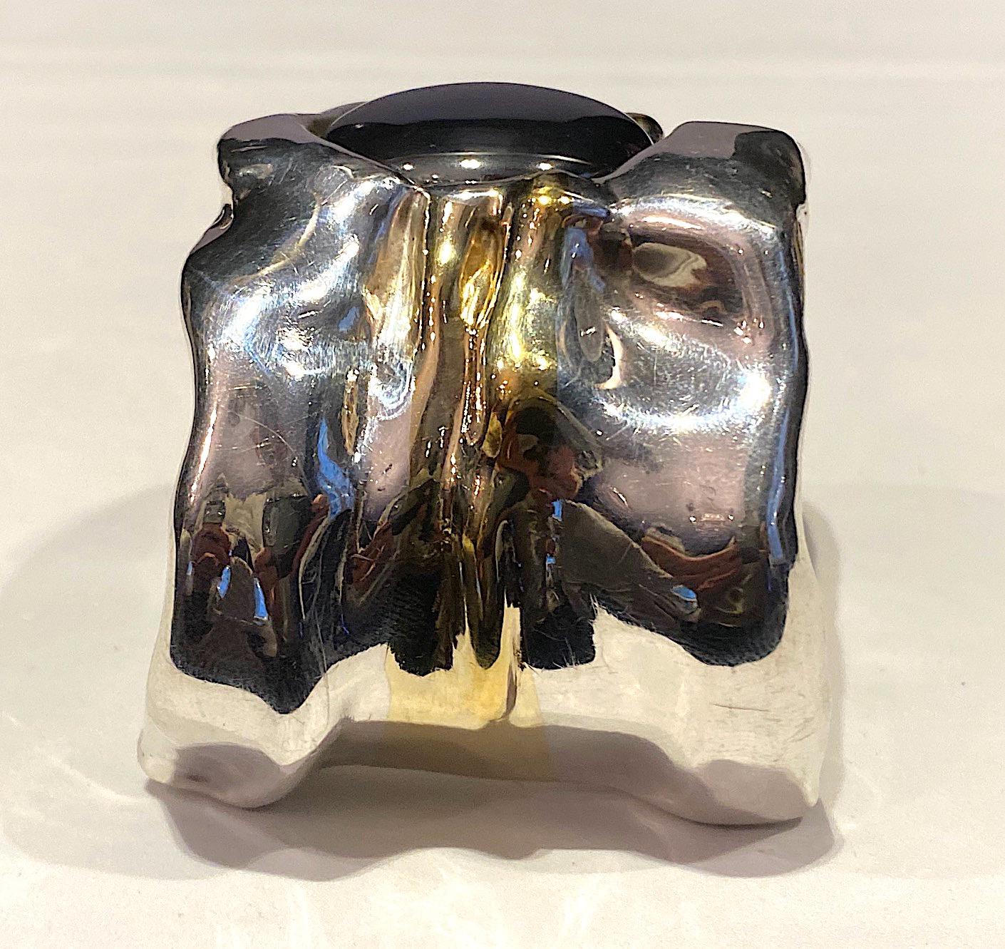 Artist Made 1980s Abstract Sterling Cuff Bracelet 10