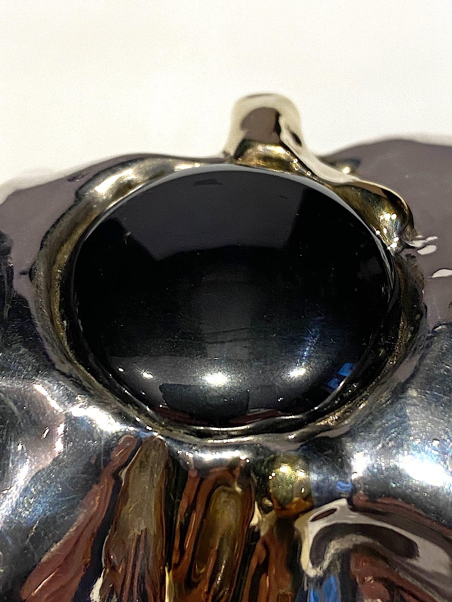 Women's Artist Made 1980s Abstract Sterling Cuff Bracelet