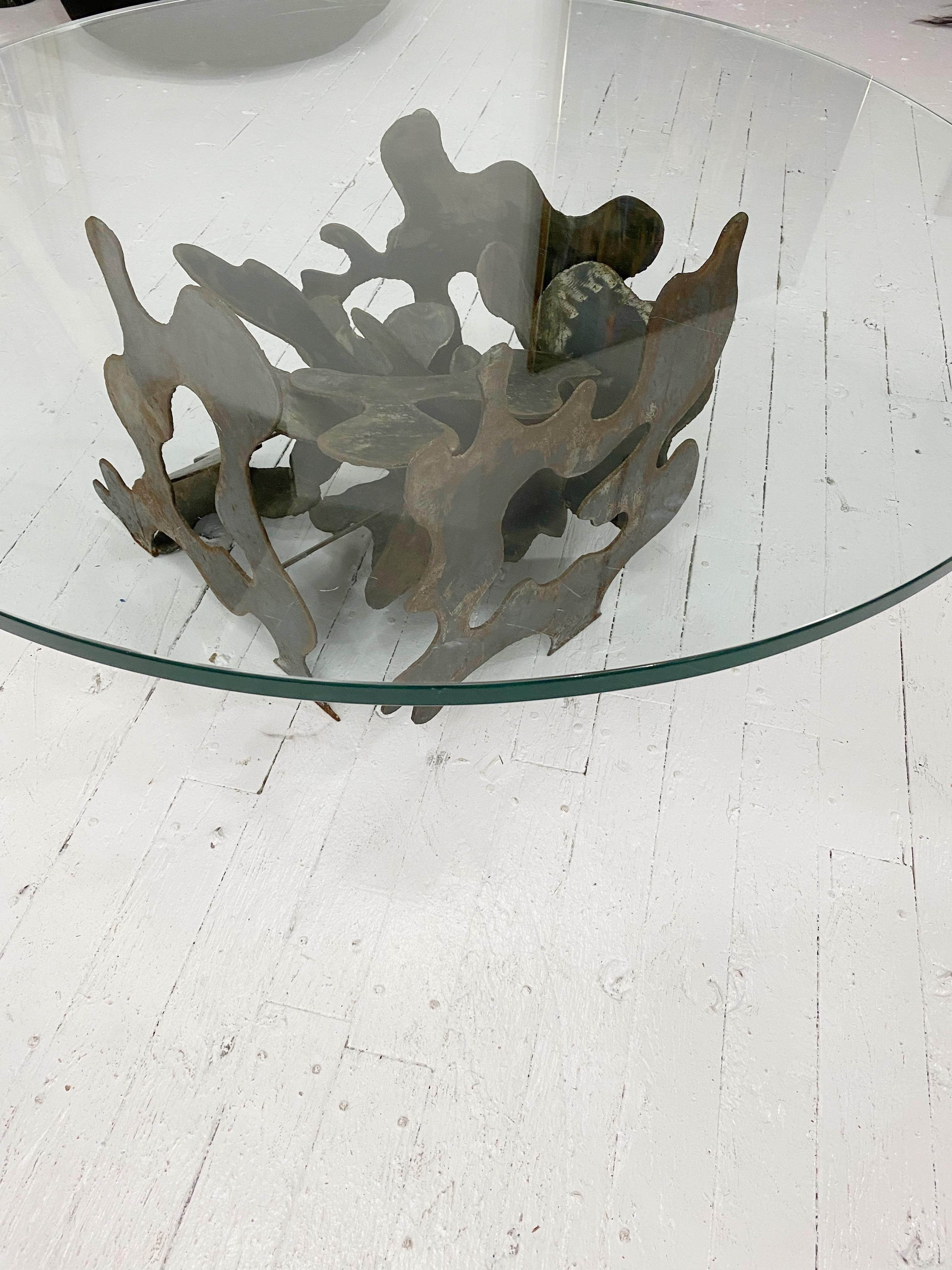 abstract glass coffee table