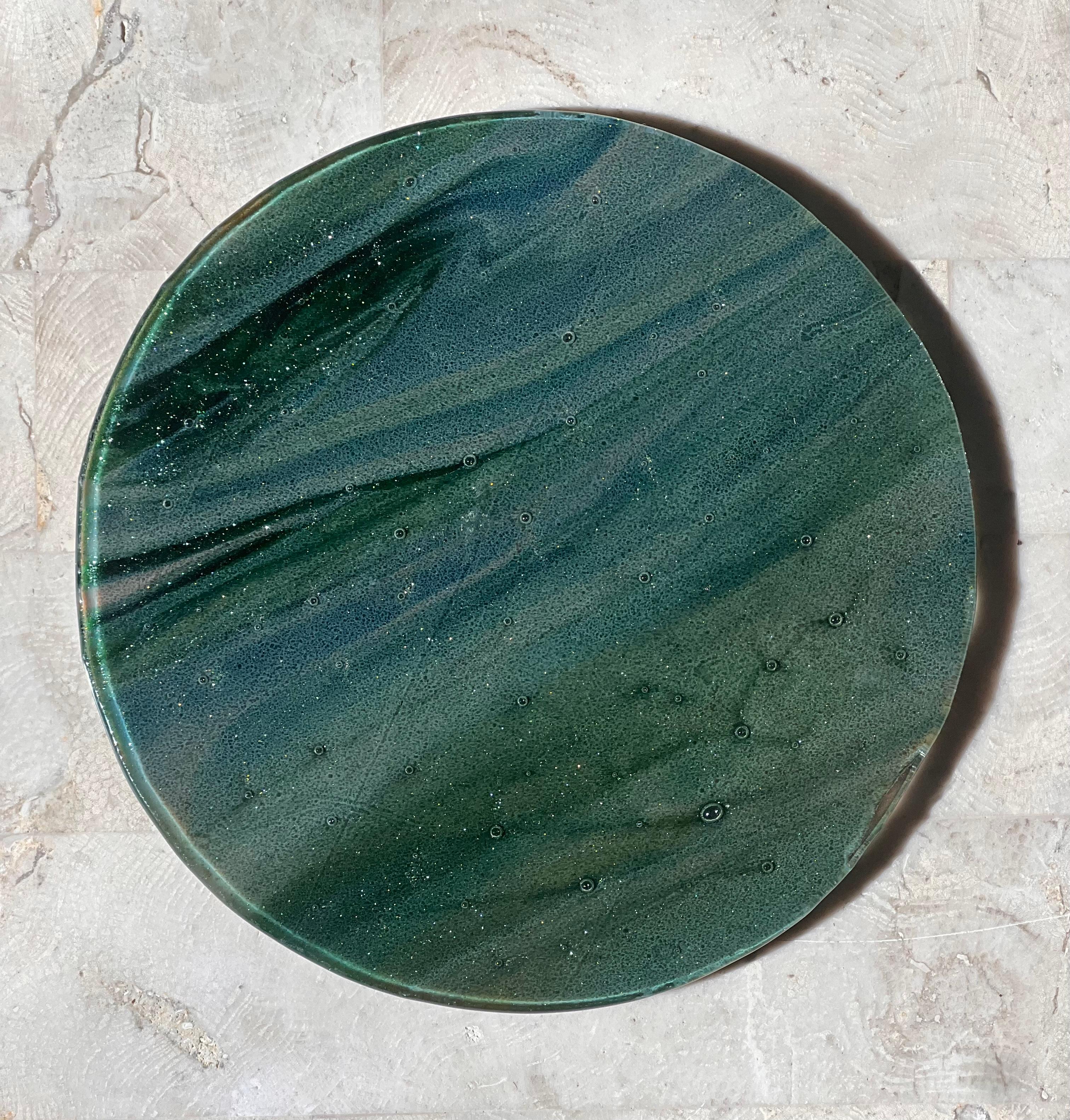 Placa de vidrio artístico con motivo de pez, siglo XX. Vidrio artístico en venta