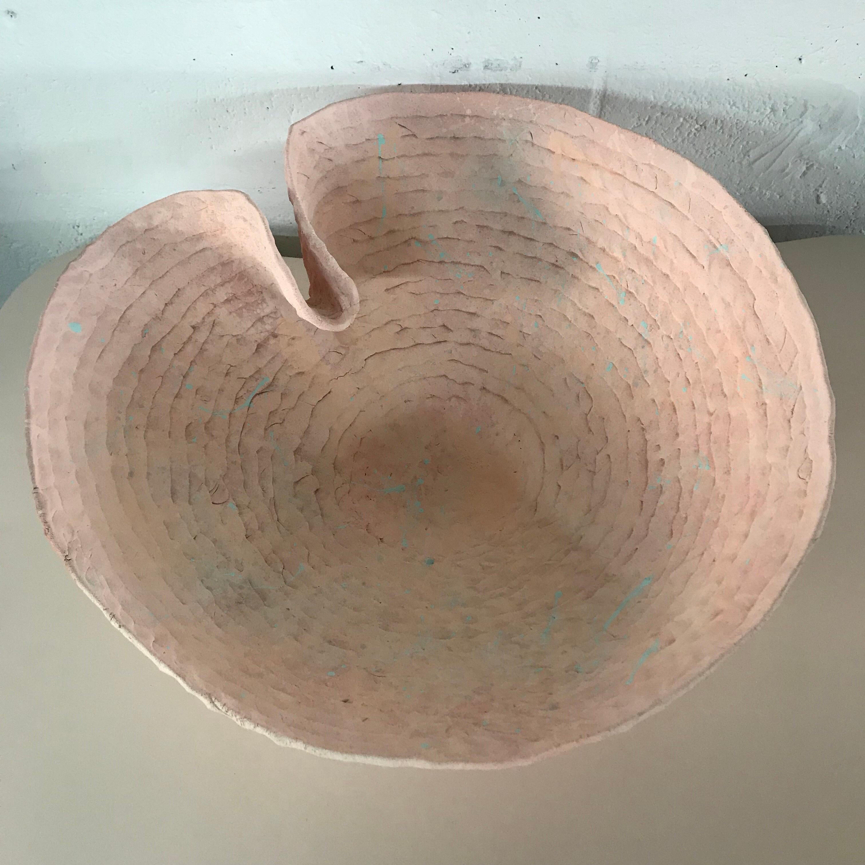 Post-Modern Artist Made Ceramic Bowl, Signed Terry For Sale