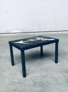 Artist Made Ceramic Tile Side Table, 1960's Belgium