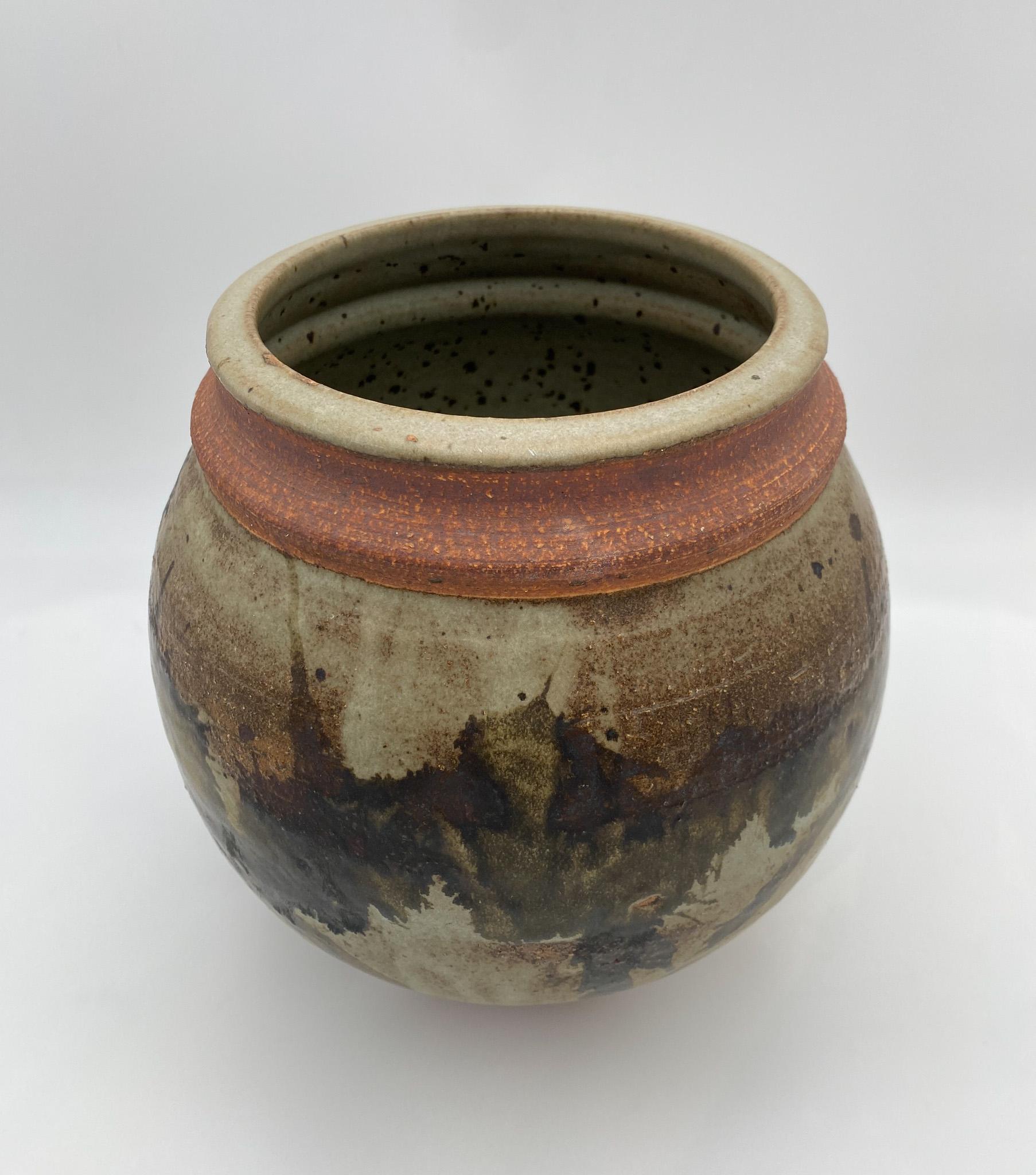 Mid-Century Modern Artist Made Ceramic Vase Signed 