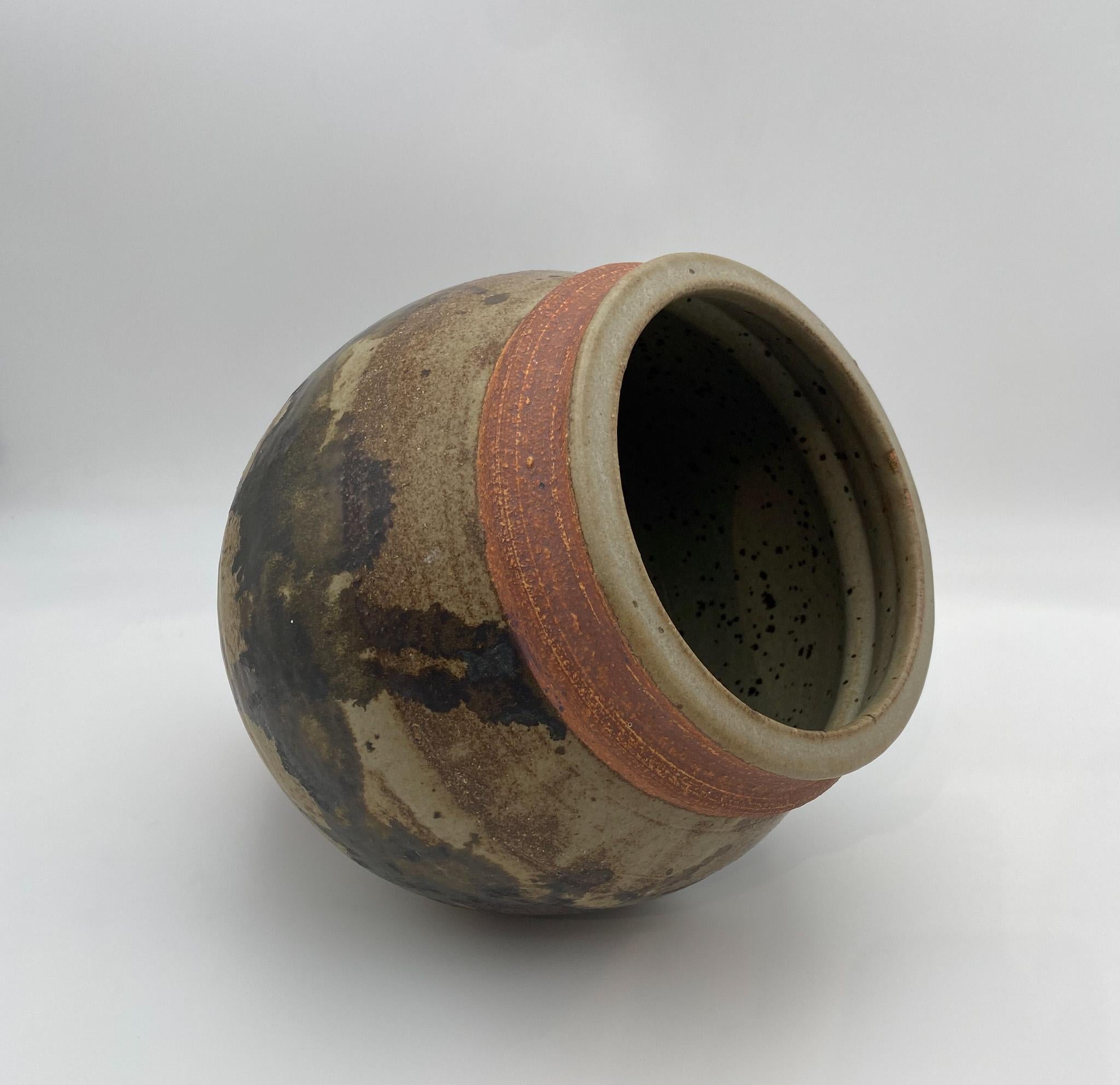 Glazed Artist Made Ceramic Vase Signed 