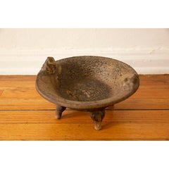 Artist-made Clay Footed Catchall, signed PINAUS