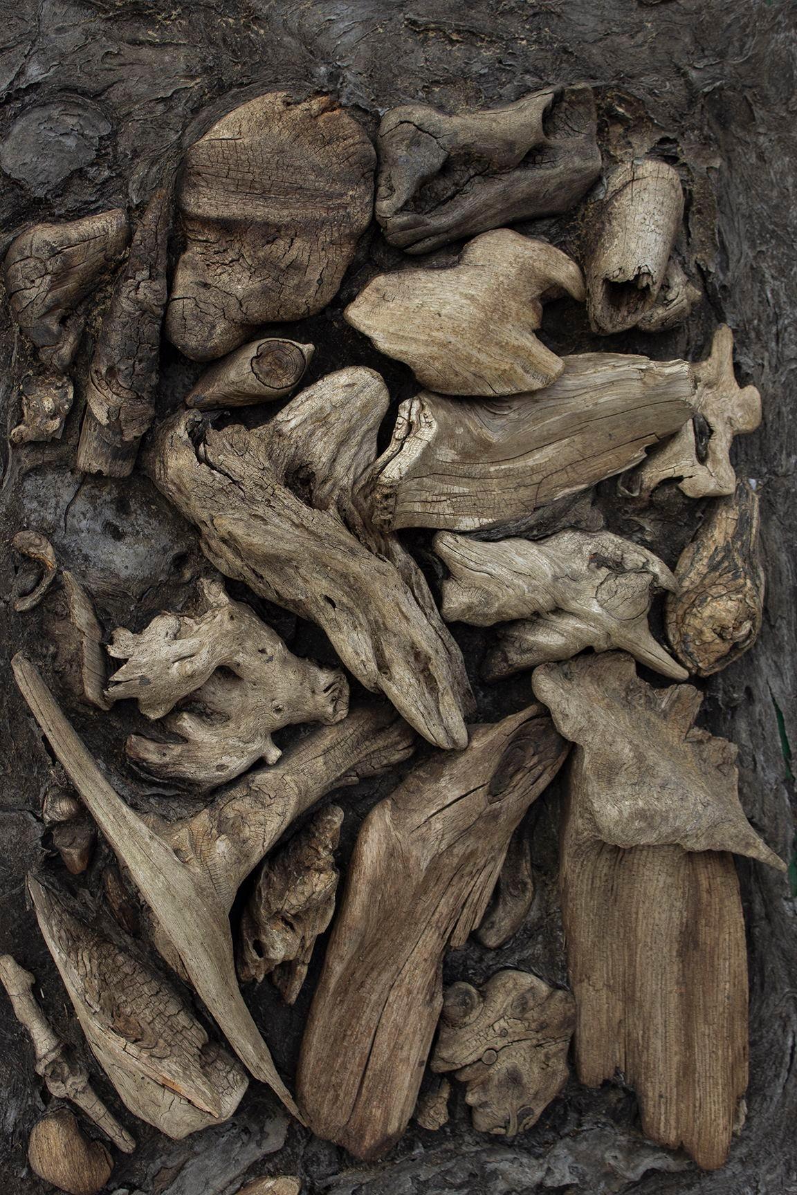 American Artist-Made Driftwood Bas Relief For Sale