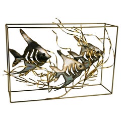 Artist Made Brass  Fish Aquarium Sculpture/Folk Art By Langton