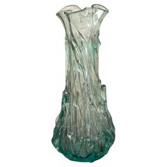 Hand Blown Coke Bottle Green Artisanal Glass Vase
