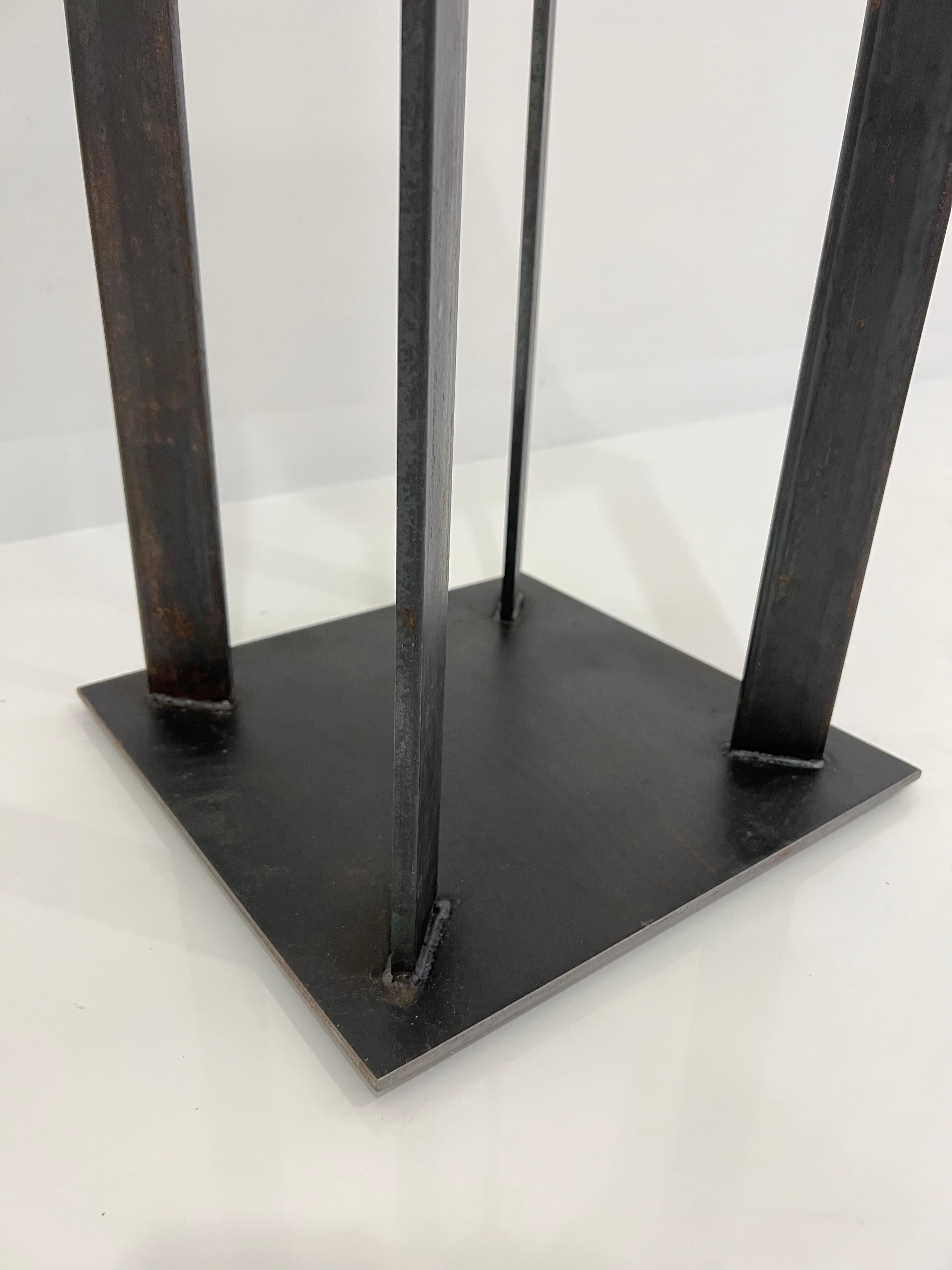 Artist Made Industrial Steel Pedestal Stand by Robert Koch, USA, 2018 For Sale 1