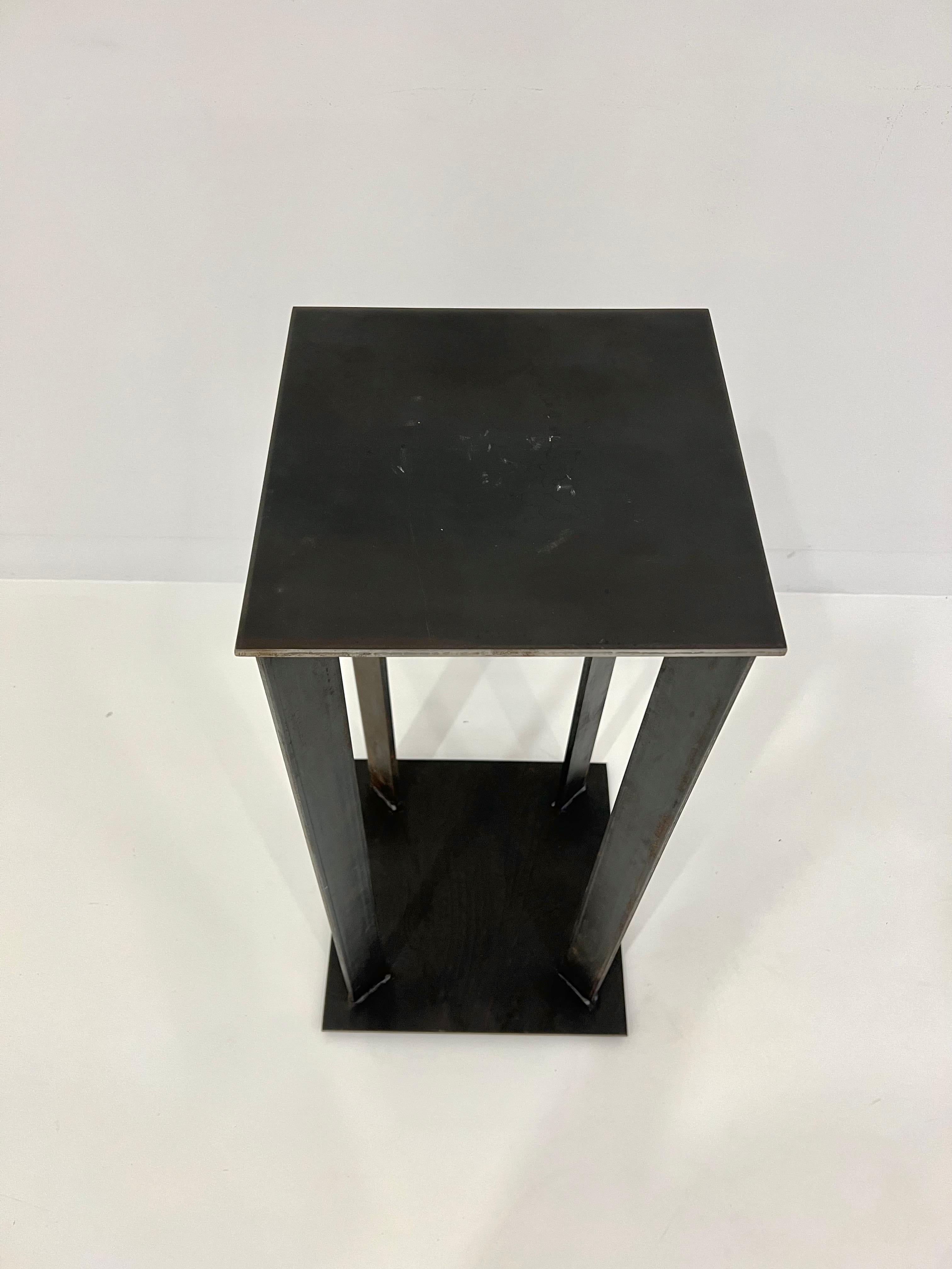 Artist Made Industrial Steel Pedestal Stand by Robert Koch, USA, 2018 For Sale 2
