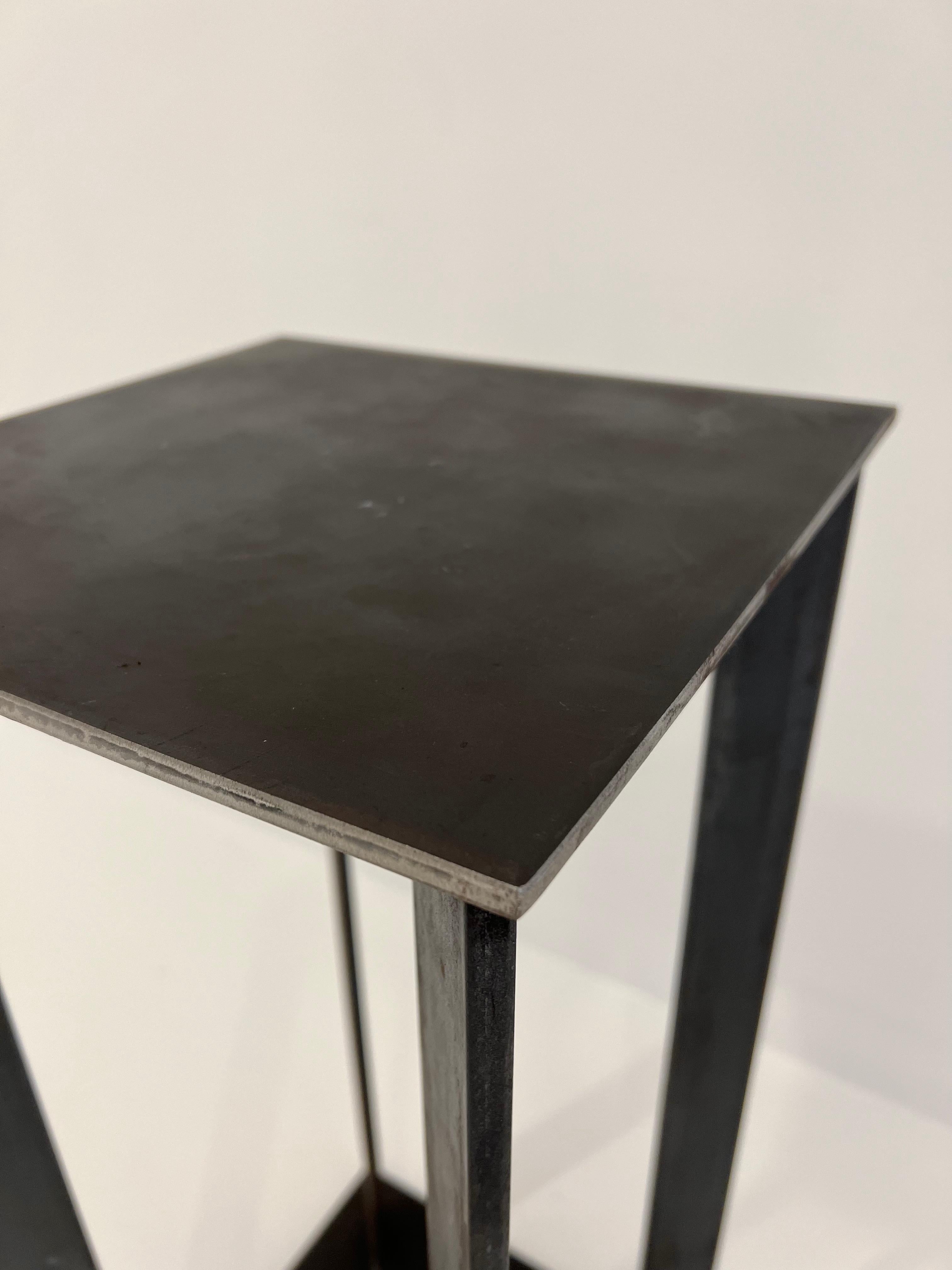 Artist Made Industrial Steel Pedestal Stand by Robert Koch, USA, 2018 For Sale 3