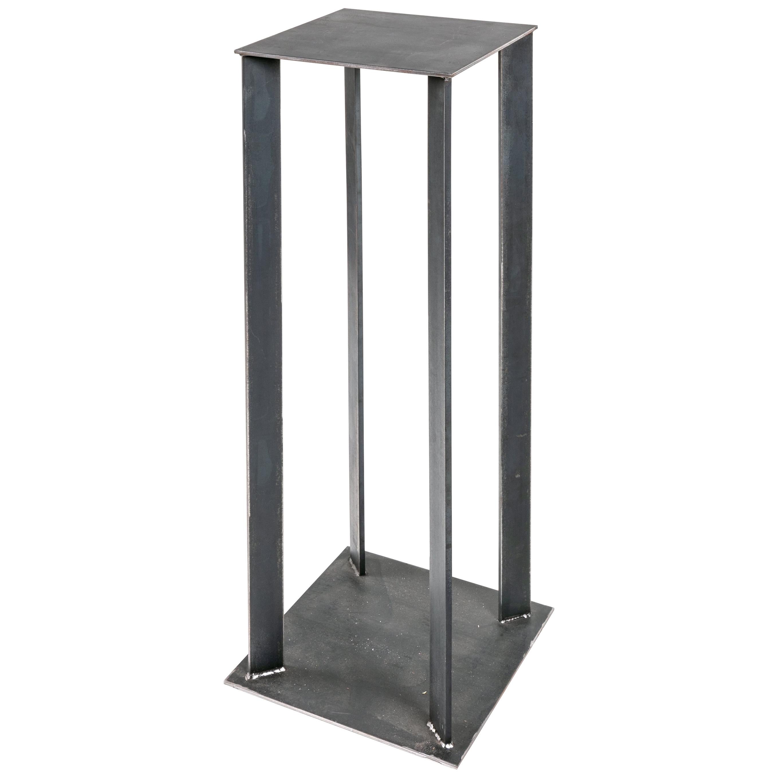 Artist Made Industrial Steel Pedestal Stand by Robert Koch, USA 2018