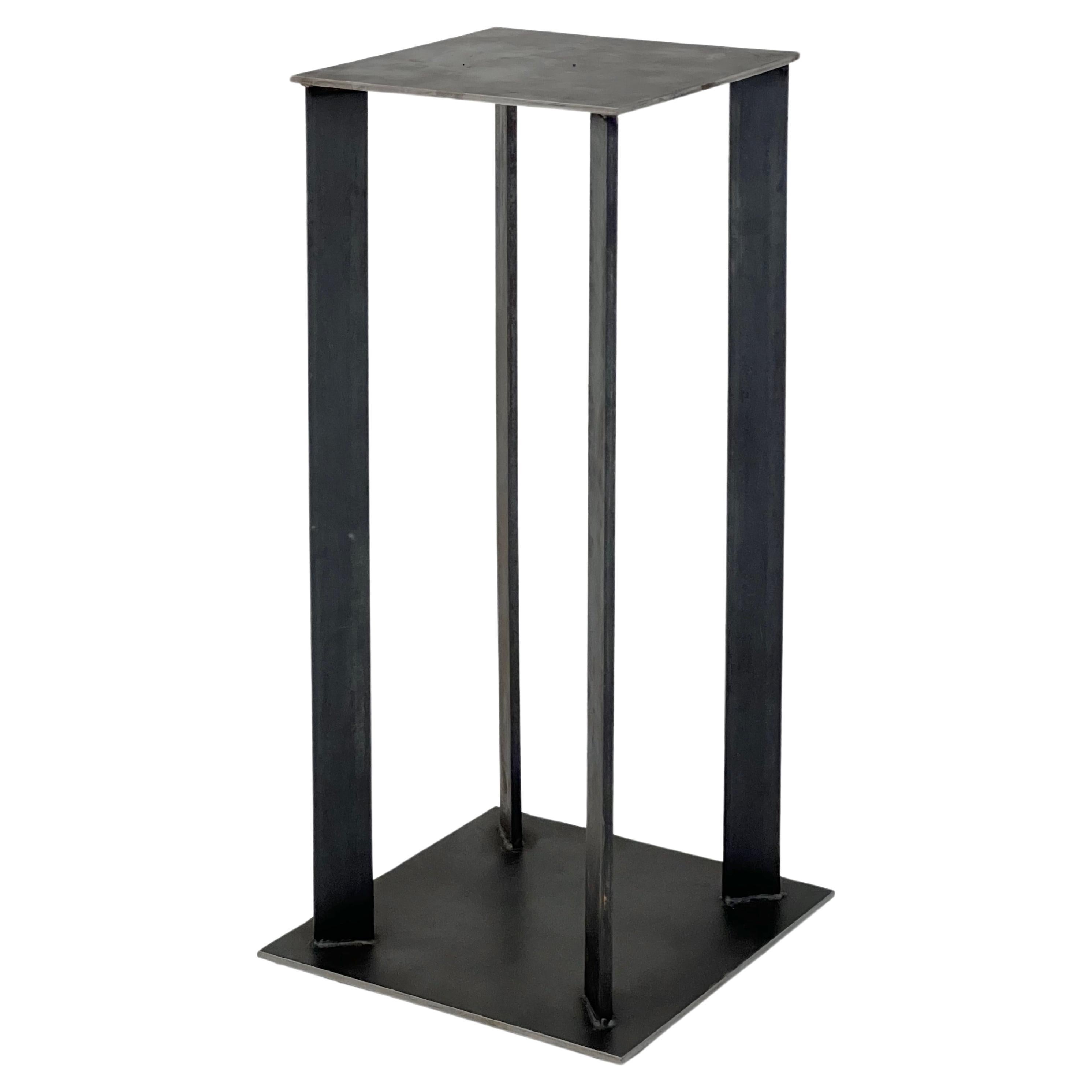 Artist Made Industrial Steel Pedestal Stand by Robert Koch, USA, 2018 For Sale