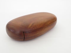 Artist Made Koa Wood Oval Jewelry Box With Velvet Lined Drawer by Dean Santner