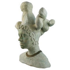 Artist Made Large  Plaster Medusa Sculpture