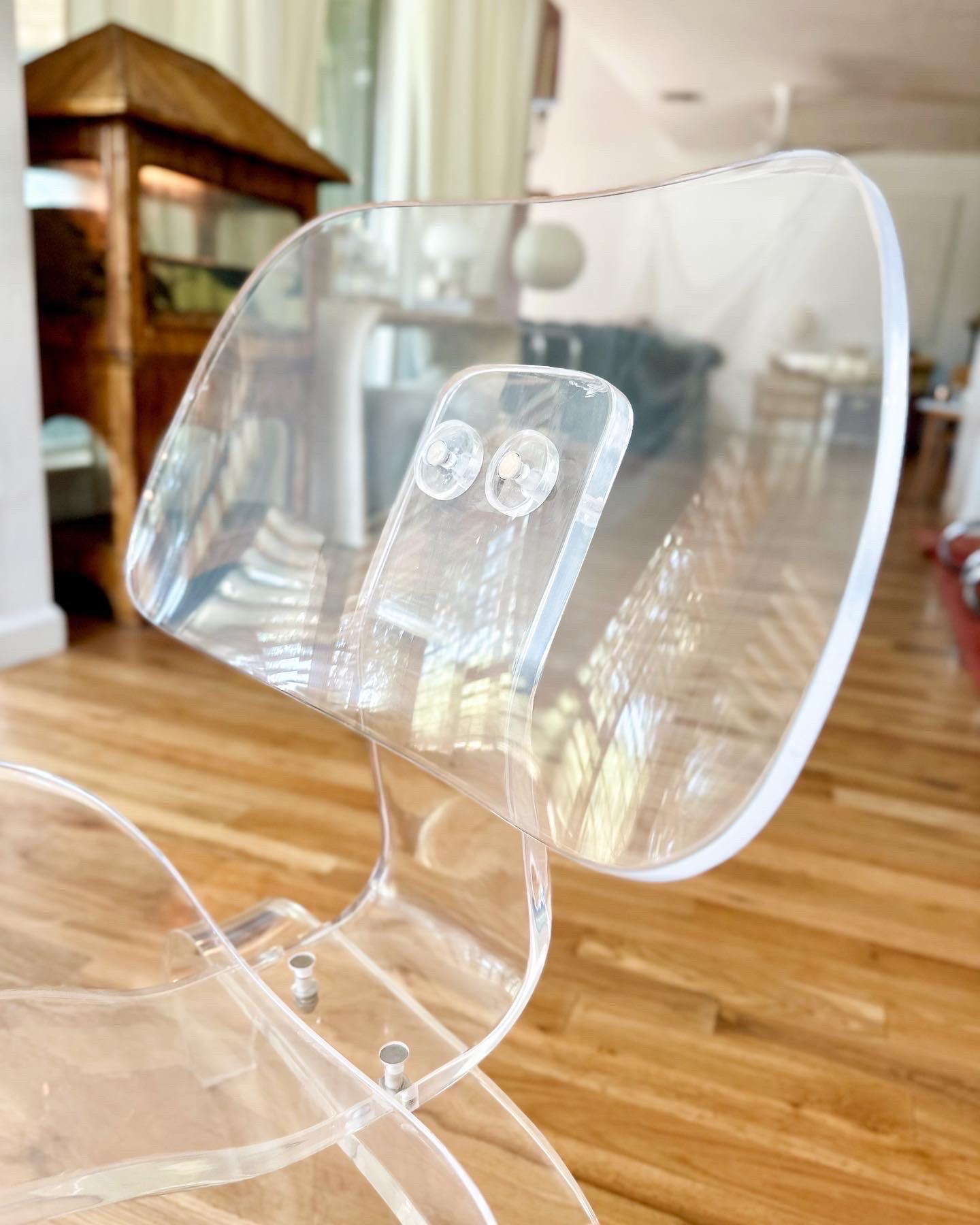 Artist-Made Lucite Lounge Chair Styled After Eames LCW 5