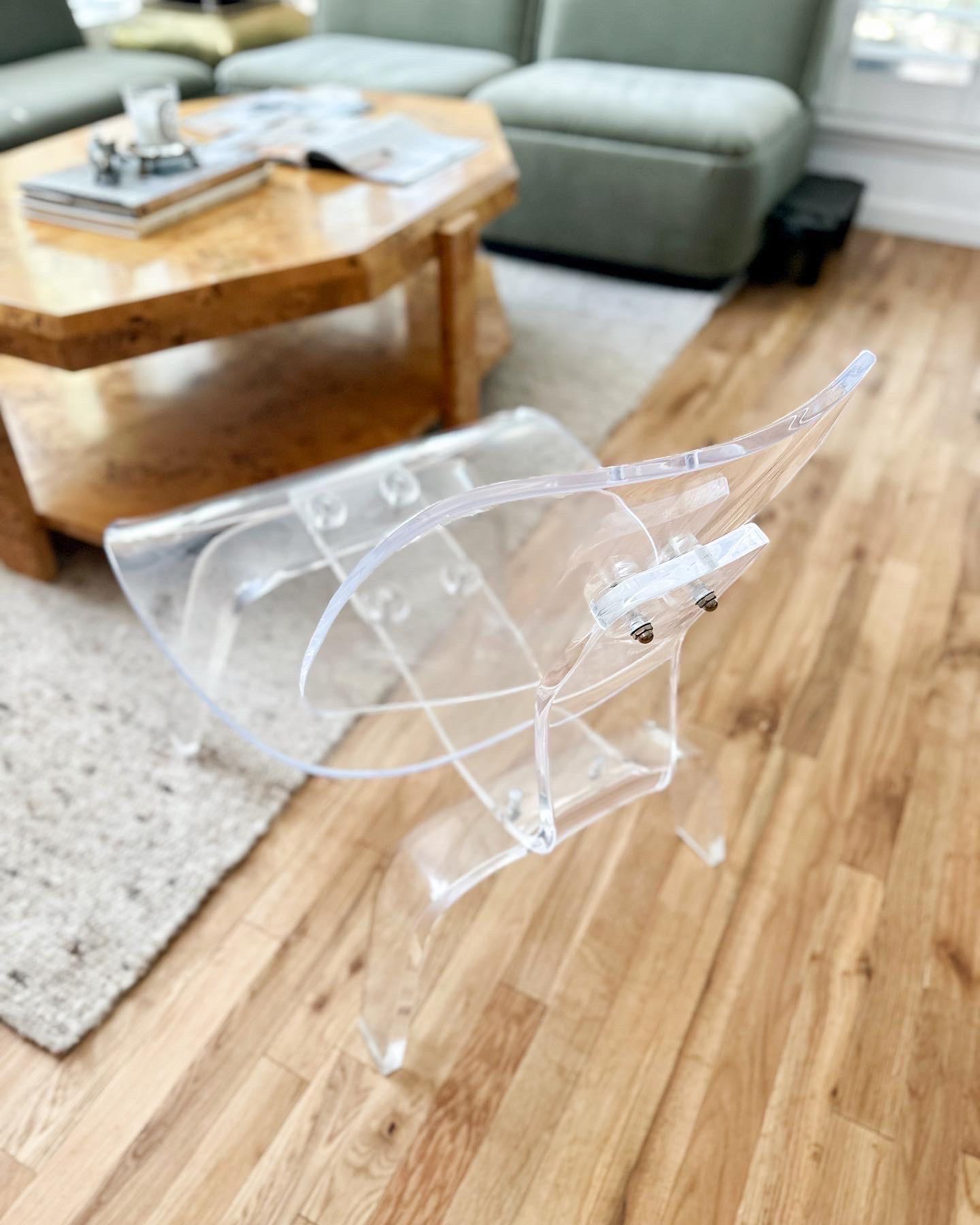 Artist-Made Lucite Lounge Chair Styled After Eames LCW 6