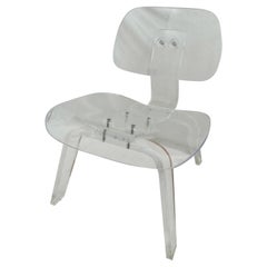 Artist-Made Lucite Lounge Chair Styled After Eames LCW