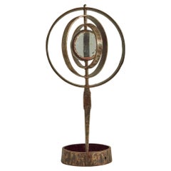 Artist-Made Metal Sculpture with Mirror