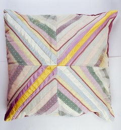 Artist Made Pastels Pieced Textile Pillow