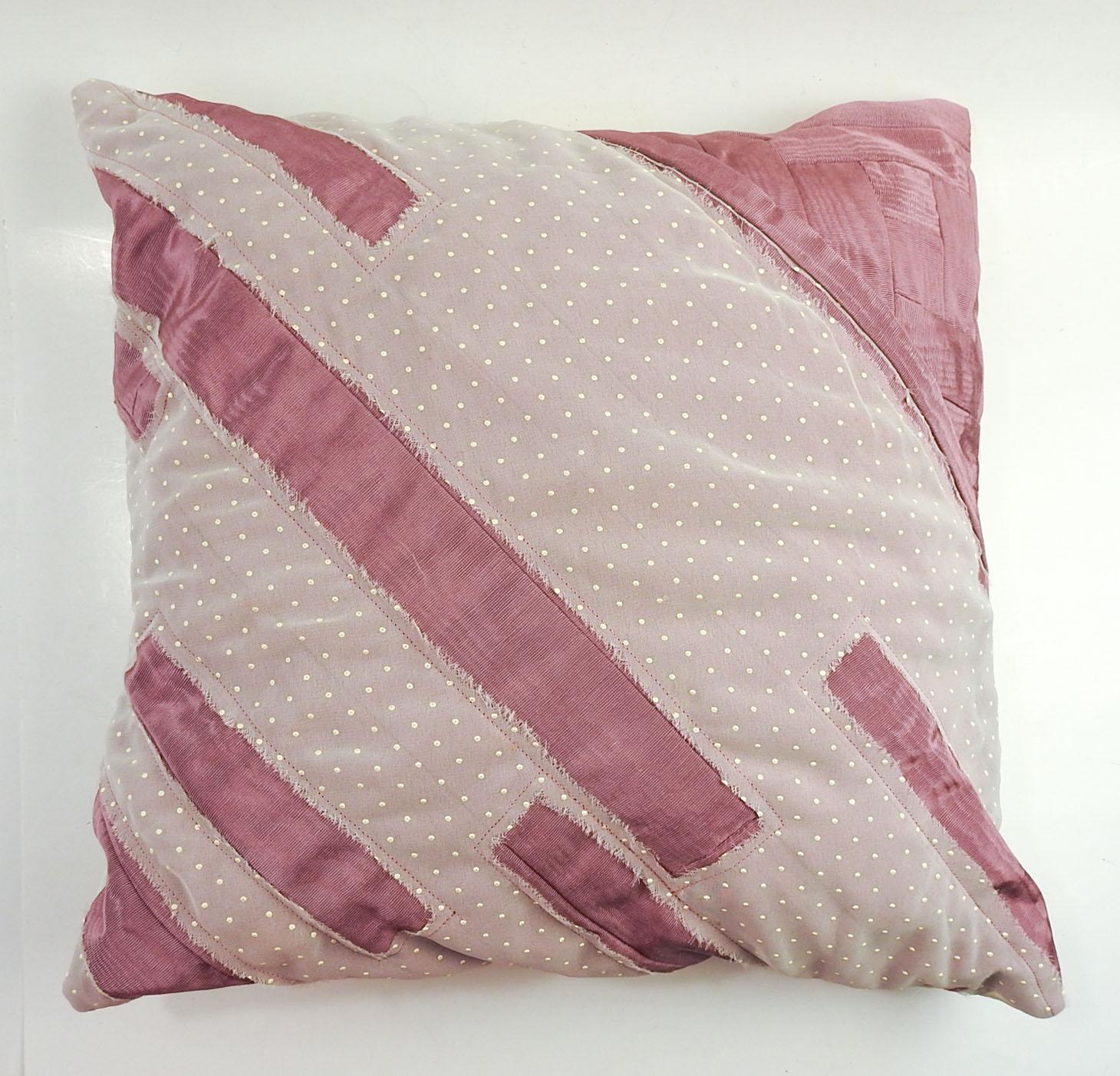 American Artist Made Pastels Pieced Textile Pillow For Sale