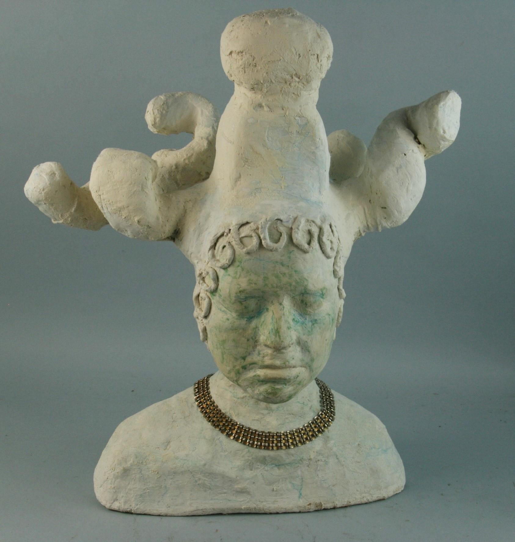 Große, vom Künstler gemacht  Medusa-Skulptur aus Gips im Zustand „Gut“ im Angebot in Douglas Manor, NY