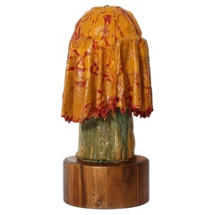 Vintage Artist-Made Resin Mushroom Lamp