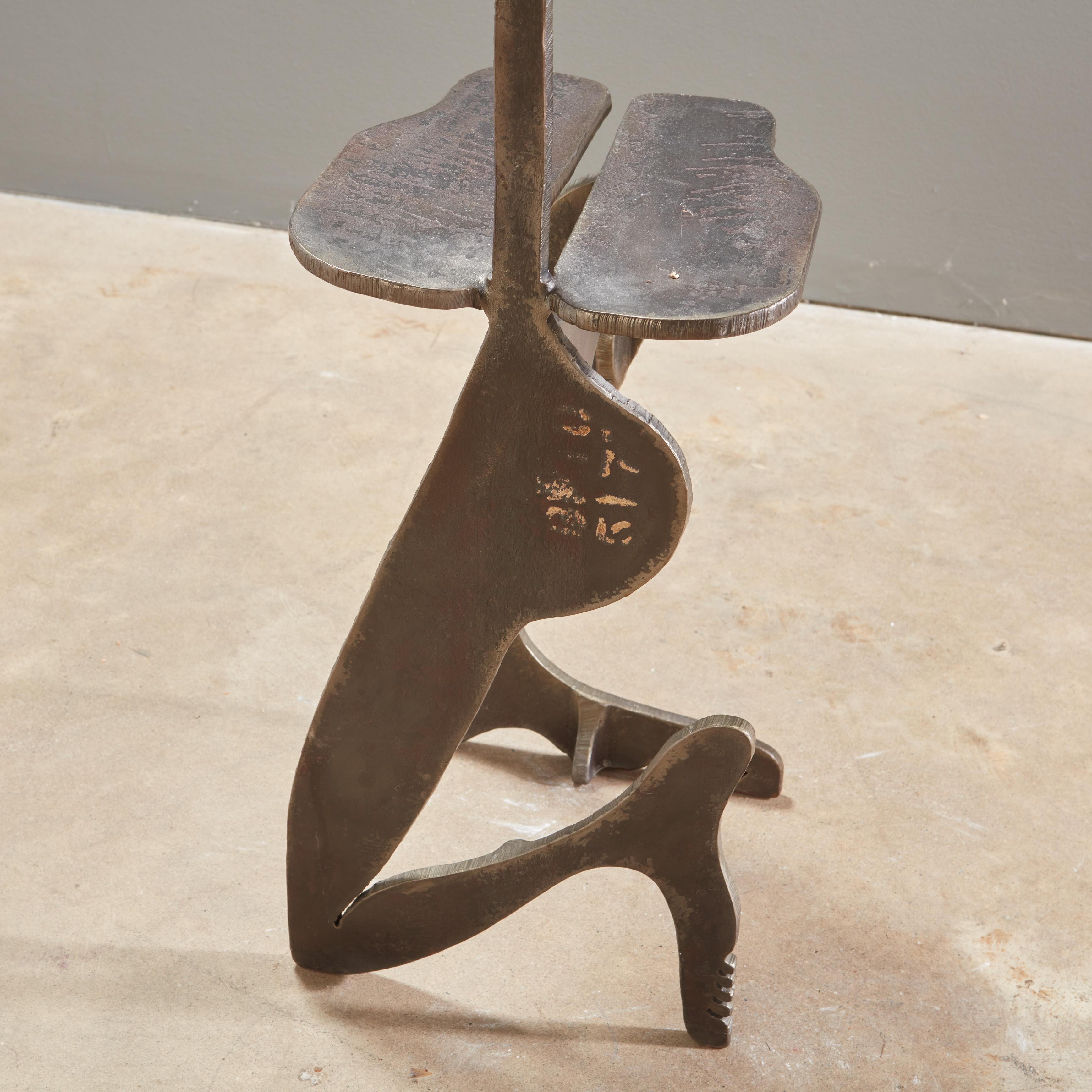 Artist Made Sculptural Figural Torch Cut Steel Chair Albert Leon Wilson For Sale 2