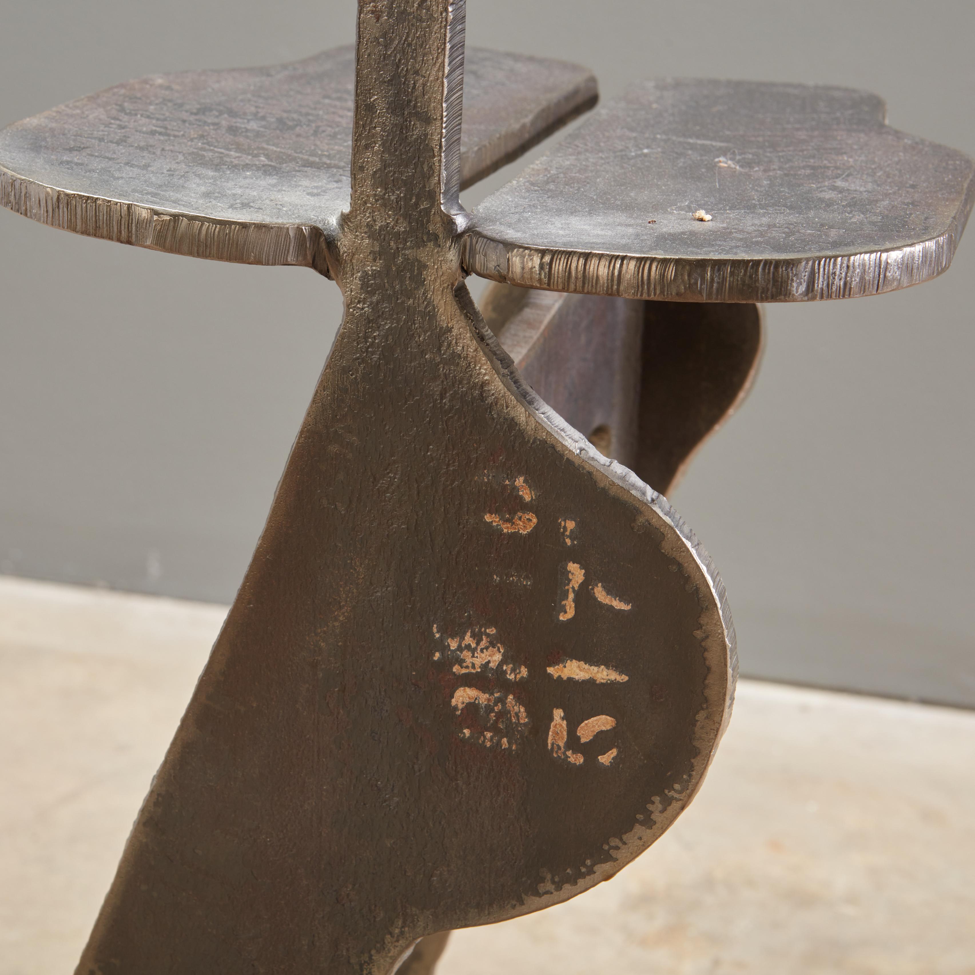 Artist Made Sculptural Figural Torch Cut Steel Chair Albert Leon Wilson For Sale 2