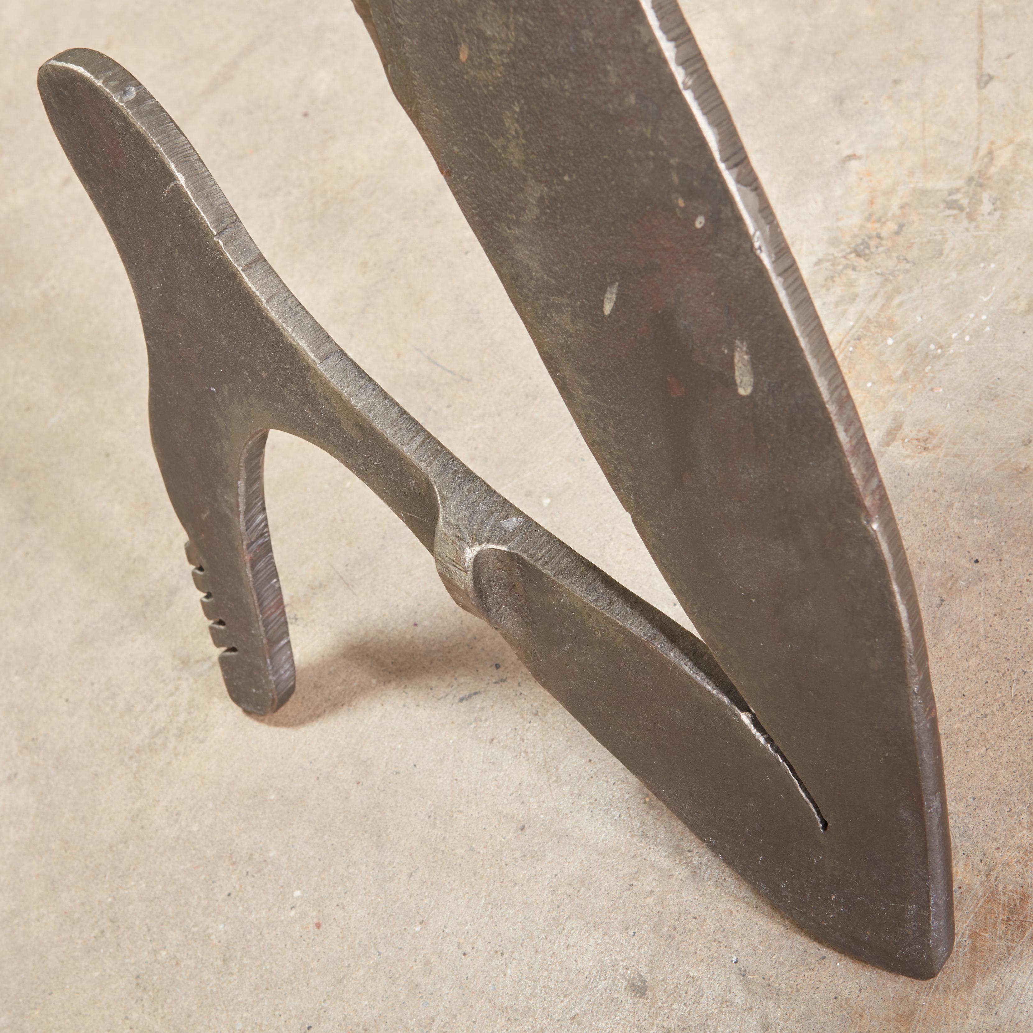 Artist Made Sculptural Figural Torch Cut Steel Chair Albert Leon Wilson For Sale 4