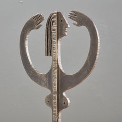 Skulpturaler Figuraler Stahlstuhl mit Fackelschliff Albert Leon Wilson