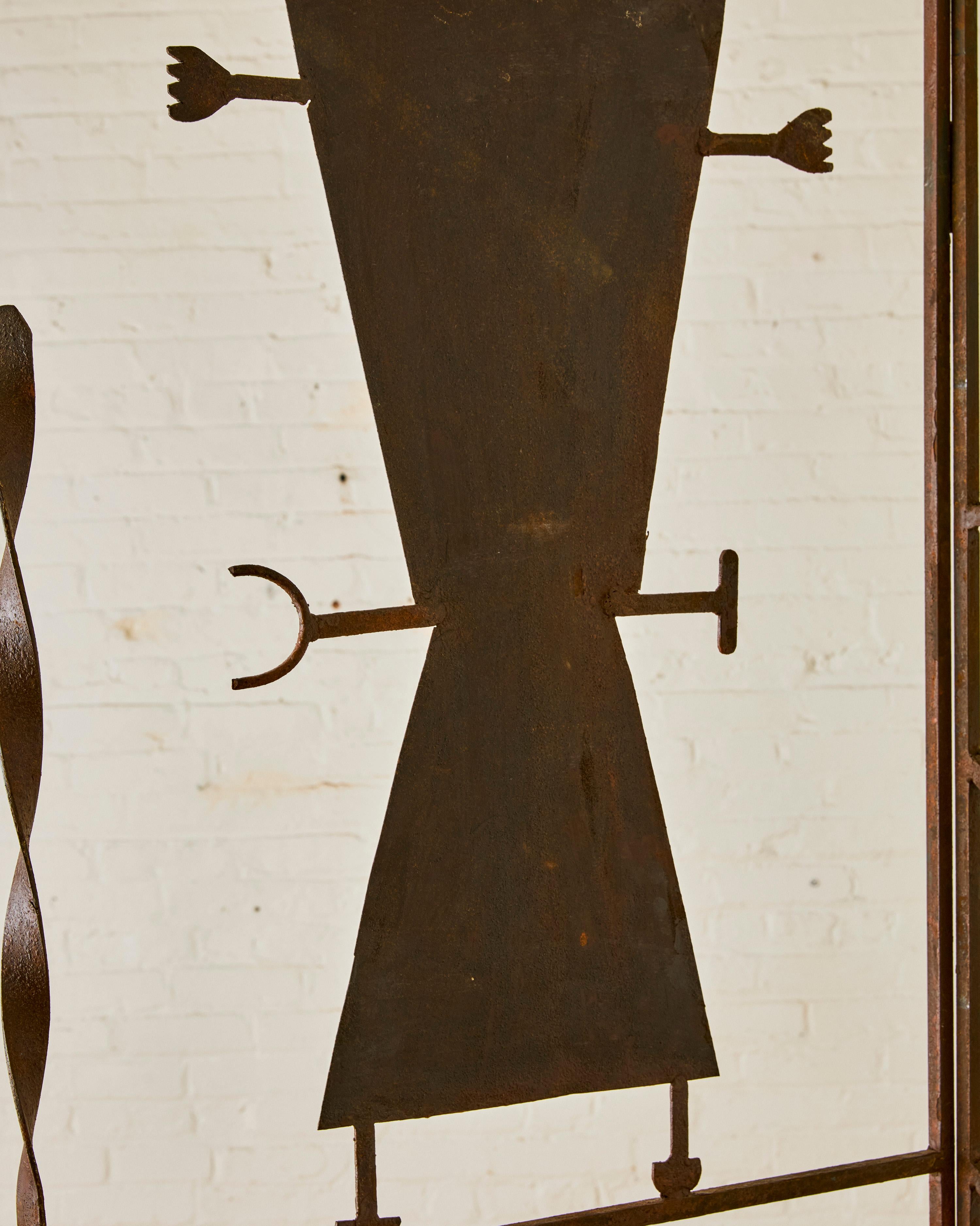 Artist Made Tri-Folding Iron Screen 1
