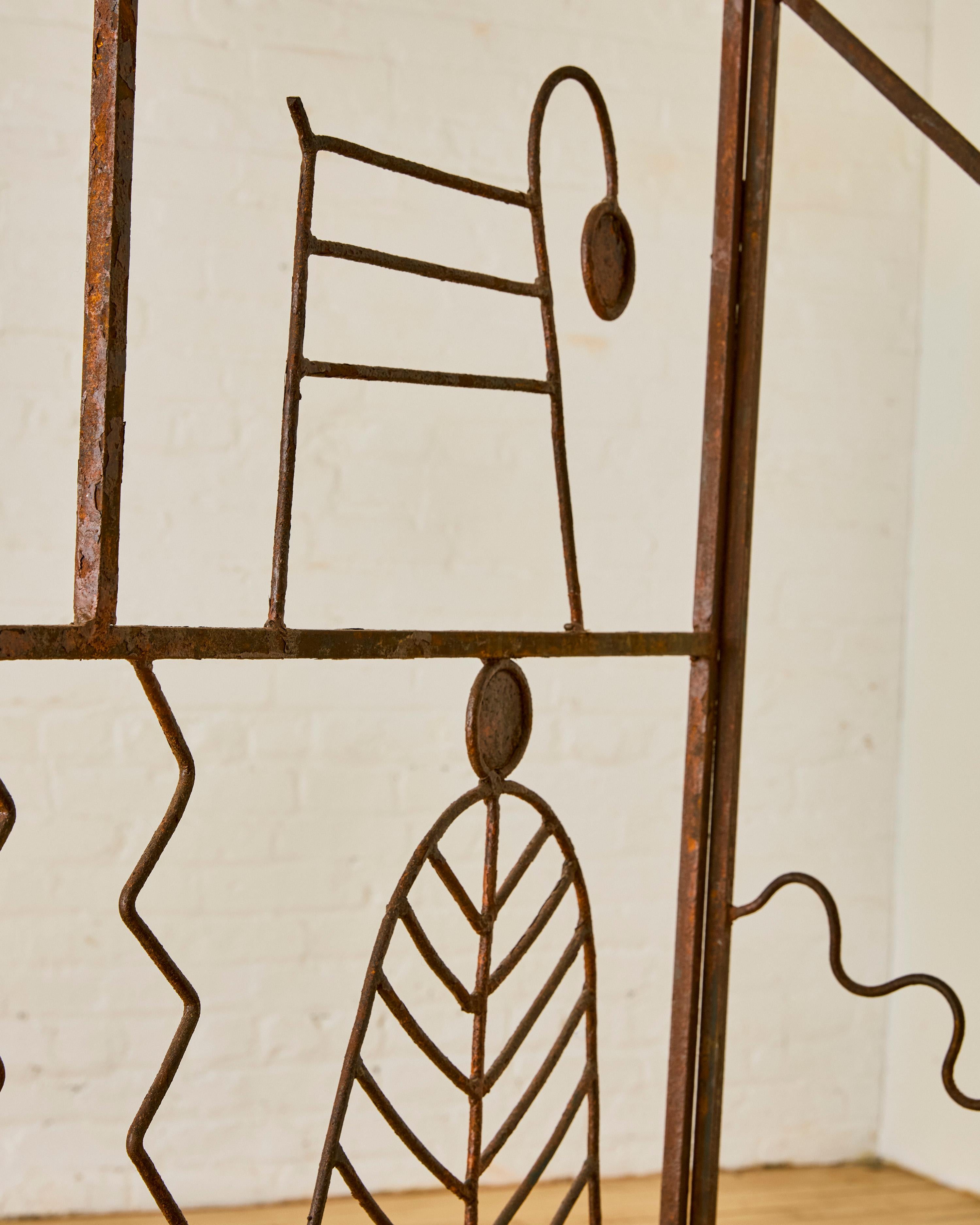 Artist Made Tri-Folding Iron Screen 3