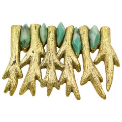 Artist Mary Oros Gilded Cast Resin Brooch