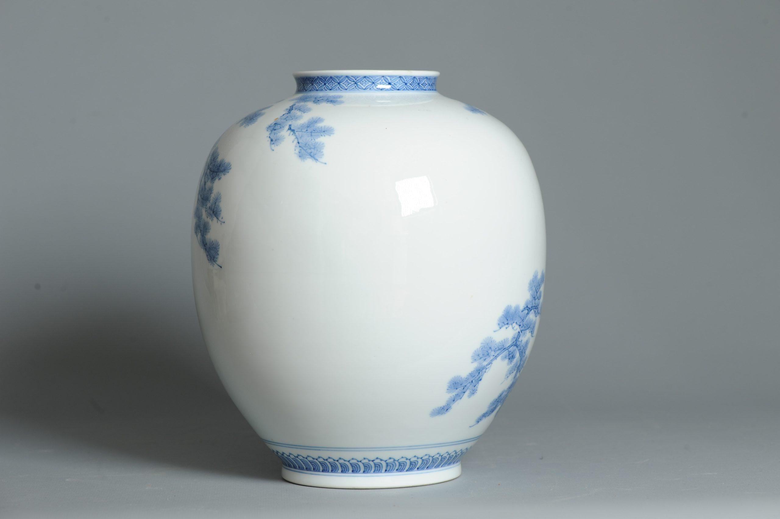 Jarrón Mikawachi Yaki 1989 Jarrón Hirado Vintage Japonés con Escena de Pájaros en venta 5