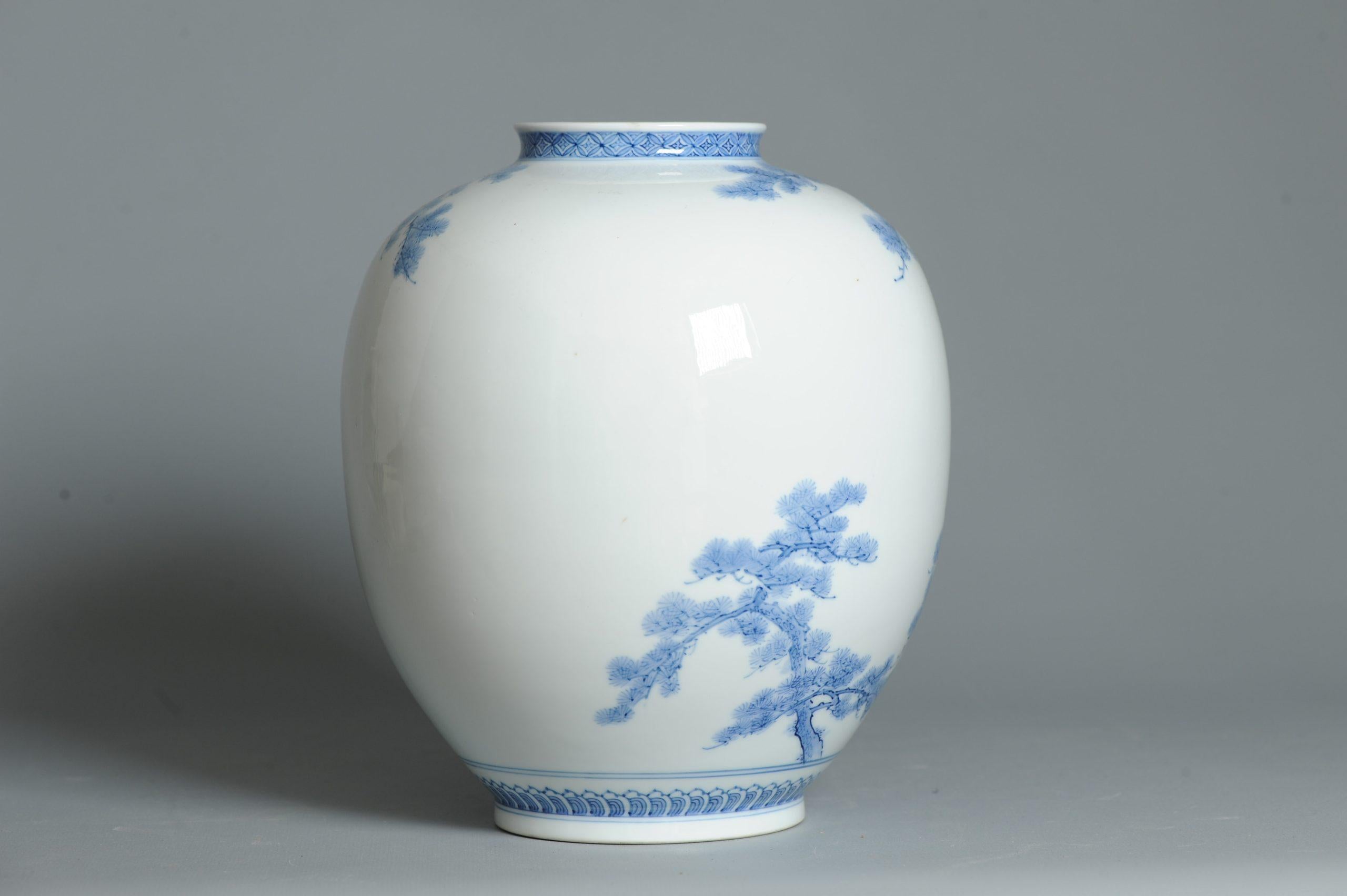 Jarrón Mikawachi Yaki 1989 Jarrón Hirado Vintage Japonés con Escena de Pájaros en venta 2