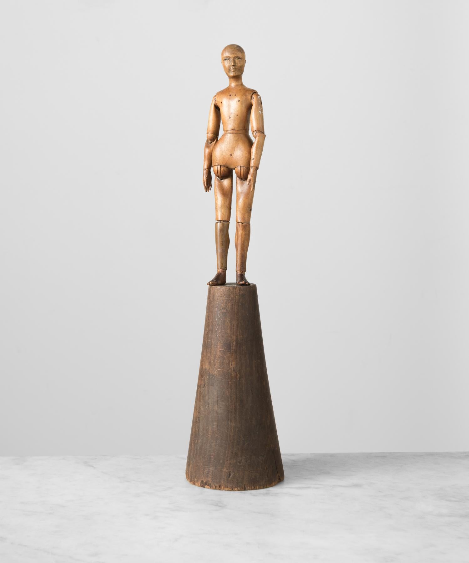 Artist model, France, circa 1875.

Finely carved from pine, standing 9