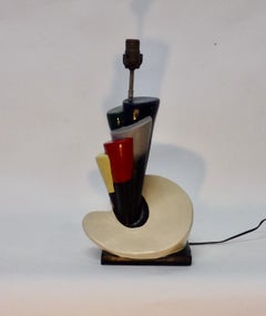 Artist Palette with Colored Paintbrush Plaster Table Lamp Base