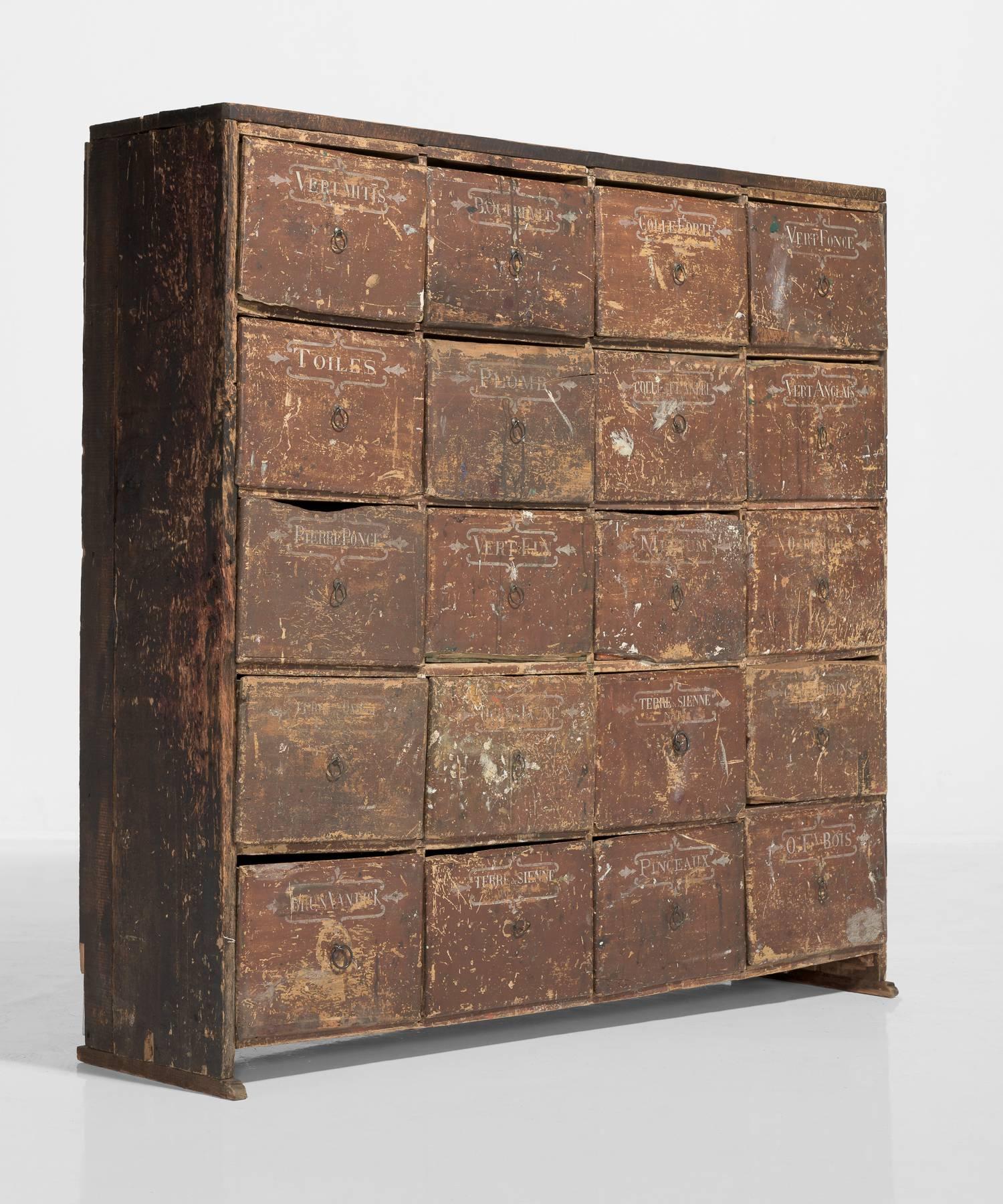 French Artist Pigment Drawers, France, circa 1820